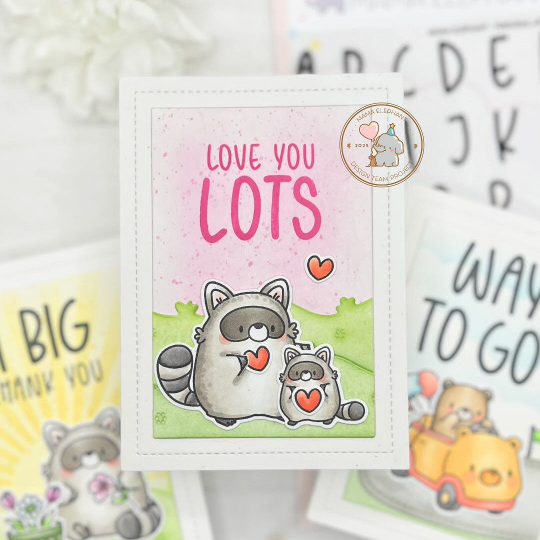Mama Elephant Stitched Border Frames Creative Cuts Steel Dies love you