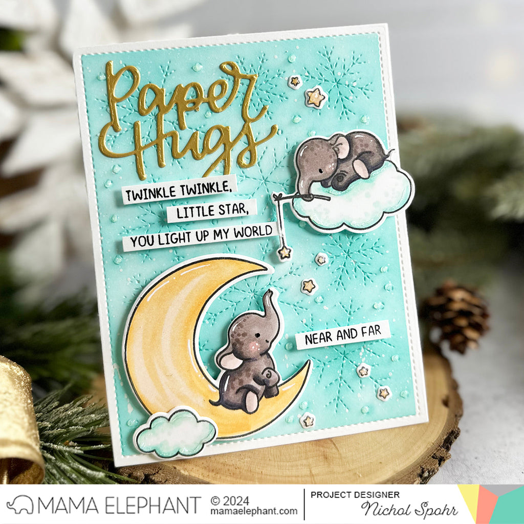 Mama Elephant Stitched Flurries Cover Creative Cuts Steel Dies clouds  | color-code:ALT01