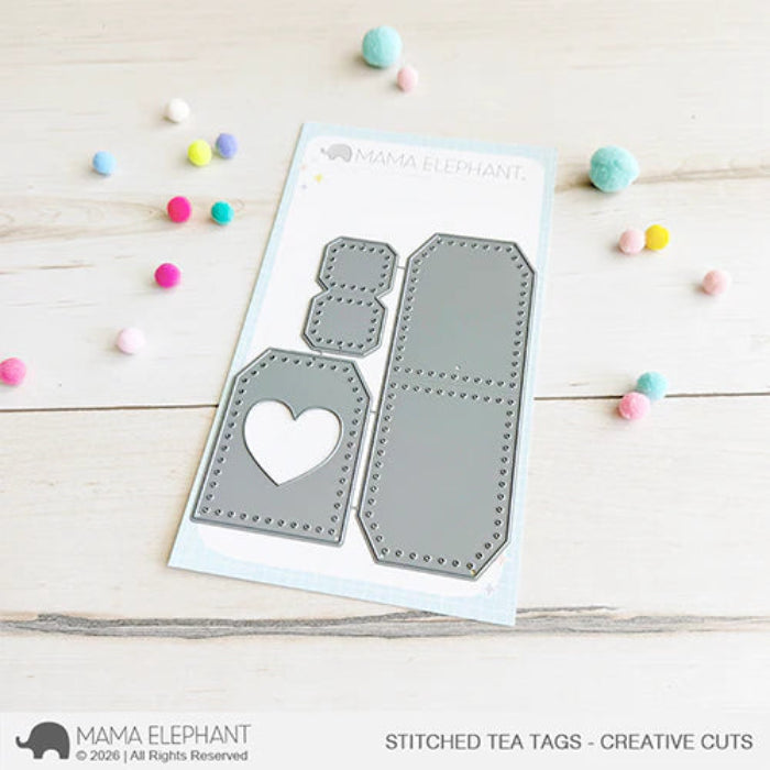 Mama Elephant Stitched Tea Tags Creative Cuts Steel Dies