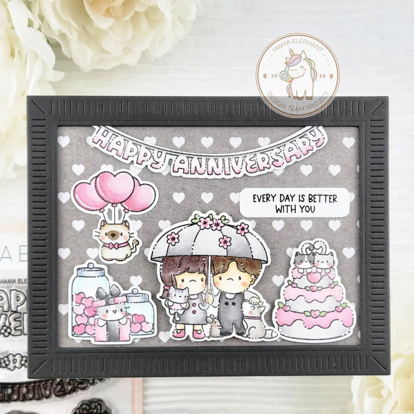 Mama Elephant String of Letters Creative Cuts Steel Dies happy anniversary