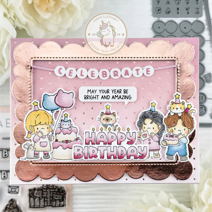 Mama Elephant String of Letters Creative Cuts Steel Dies happy birthday