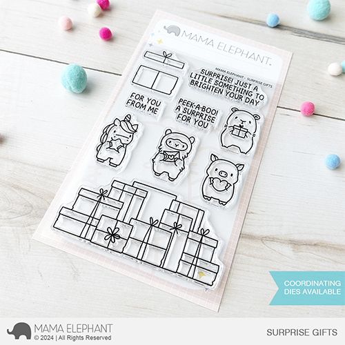 Mama Elephant Surprise Gifts Clear Stamp and Die Set just stamp
