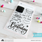 Mama Elephant Swashy Birthday Clear Stamp and Die Set image 1