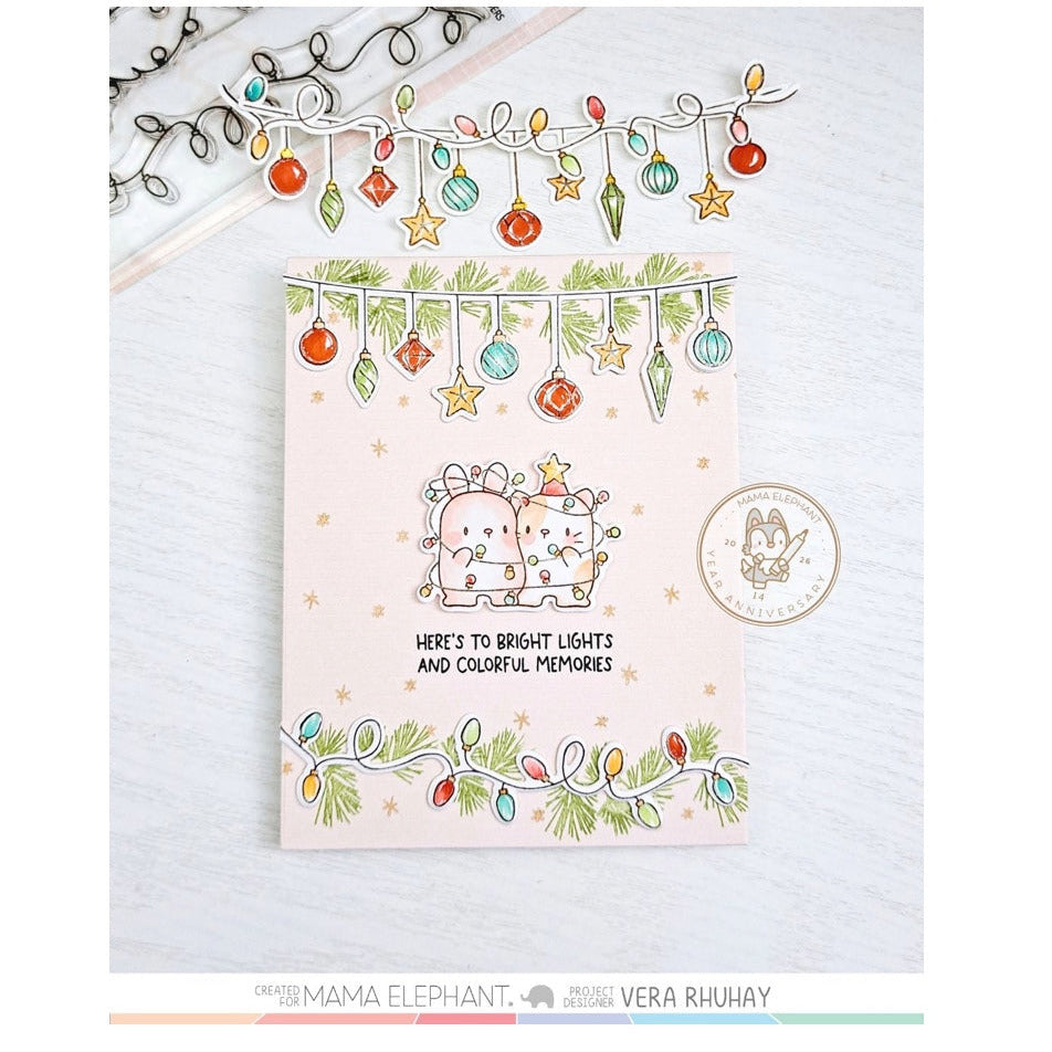 Mama Elephant Tangled Lights Clear Stamps Vera Pink
