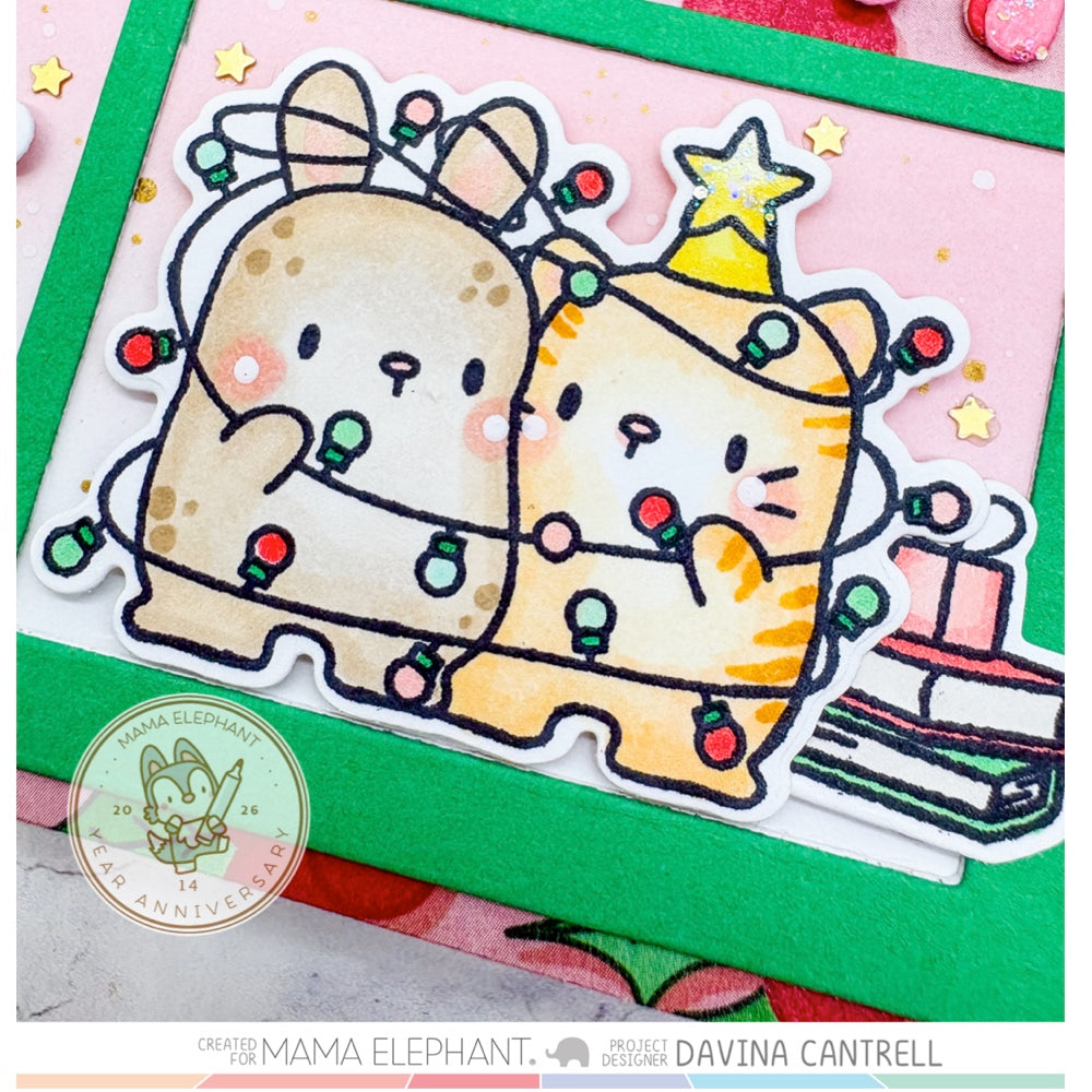 Mama Elephant Tangled Lights Clear Stamps close up