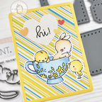 Mama Elephant Tea For Two Clear Stamp and Die Set blue teacup