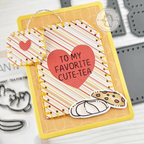 Mama Elephant Tea For Two Clear Stamp and Die Set red stripes