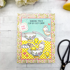 Mama Elephant Tea For Two Creative Cuts Steel Dies yellow plaid