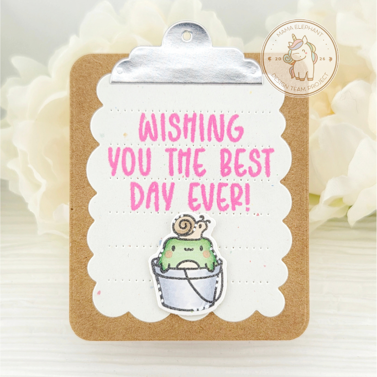 Mama Elephant Teeny Notes Creative Cuts Steel Dies frog in a bucket