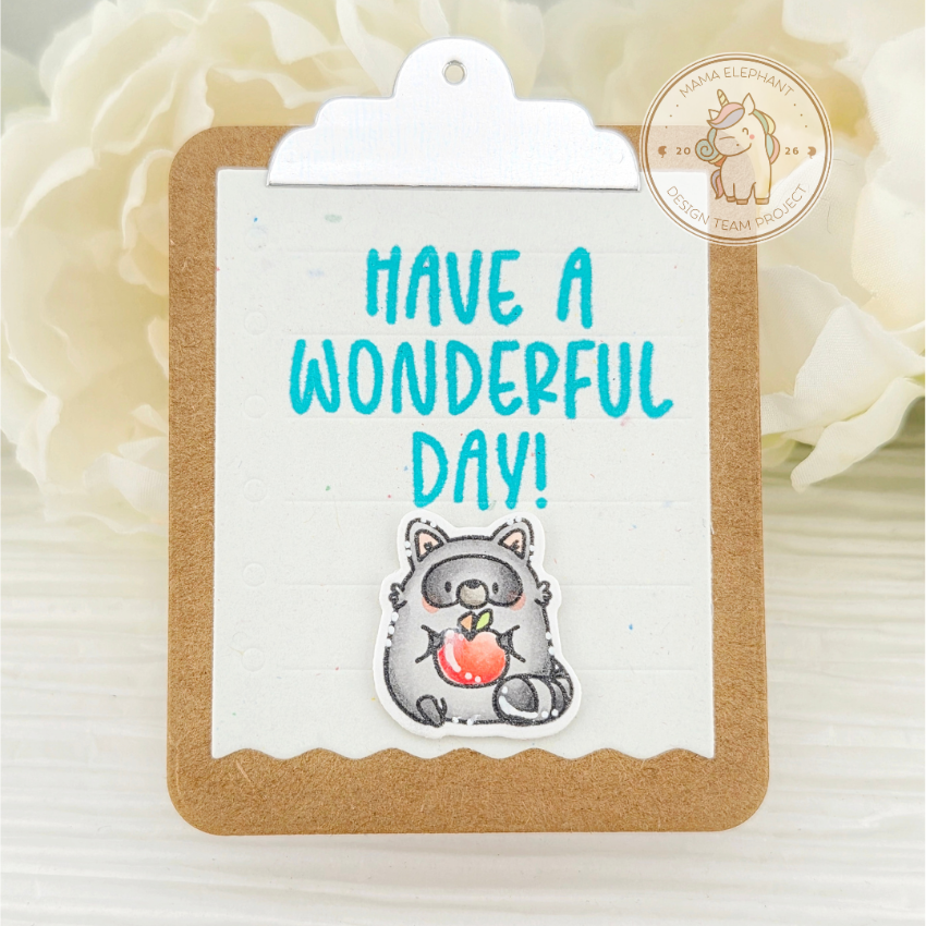 Mama Elephant Teeny Notes Creative Cuts Steel Dies little raccoon