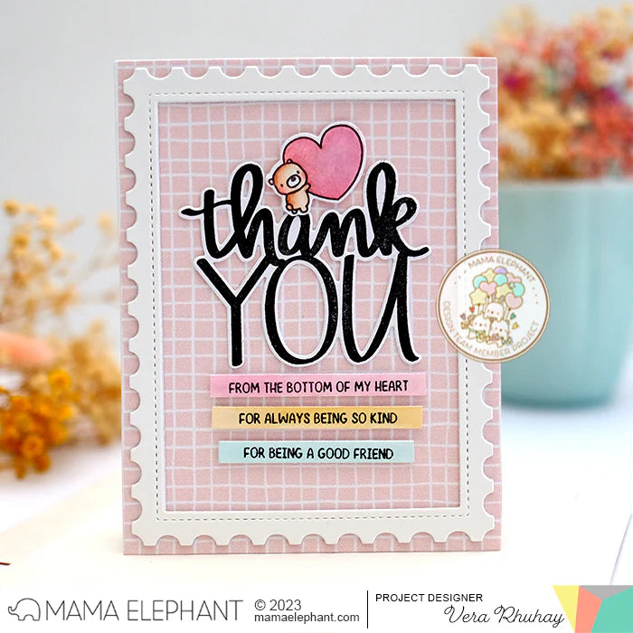Mama Elephant Thank You/Love You Clear Stamps bear