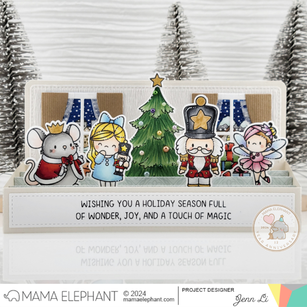 Mama Elephant The Nutcracker Clear Stamp and Die Set pop up