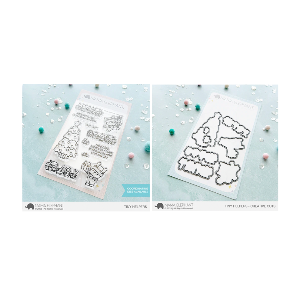 Mama Elephant Tiny Helpers Clear Stamp and Die Set