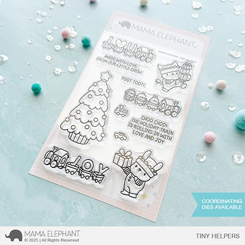 Mama Elephant Tiny Helpers Clear Stamp and Die Set image 1