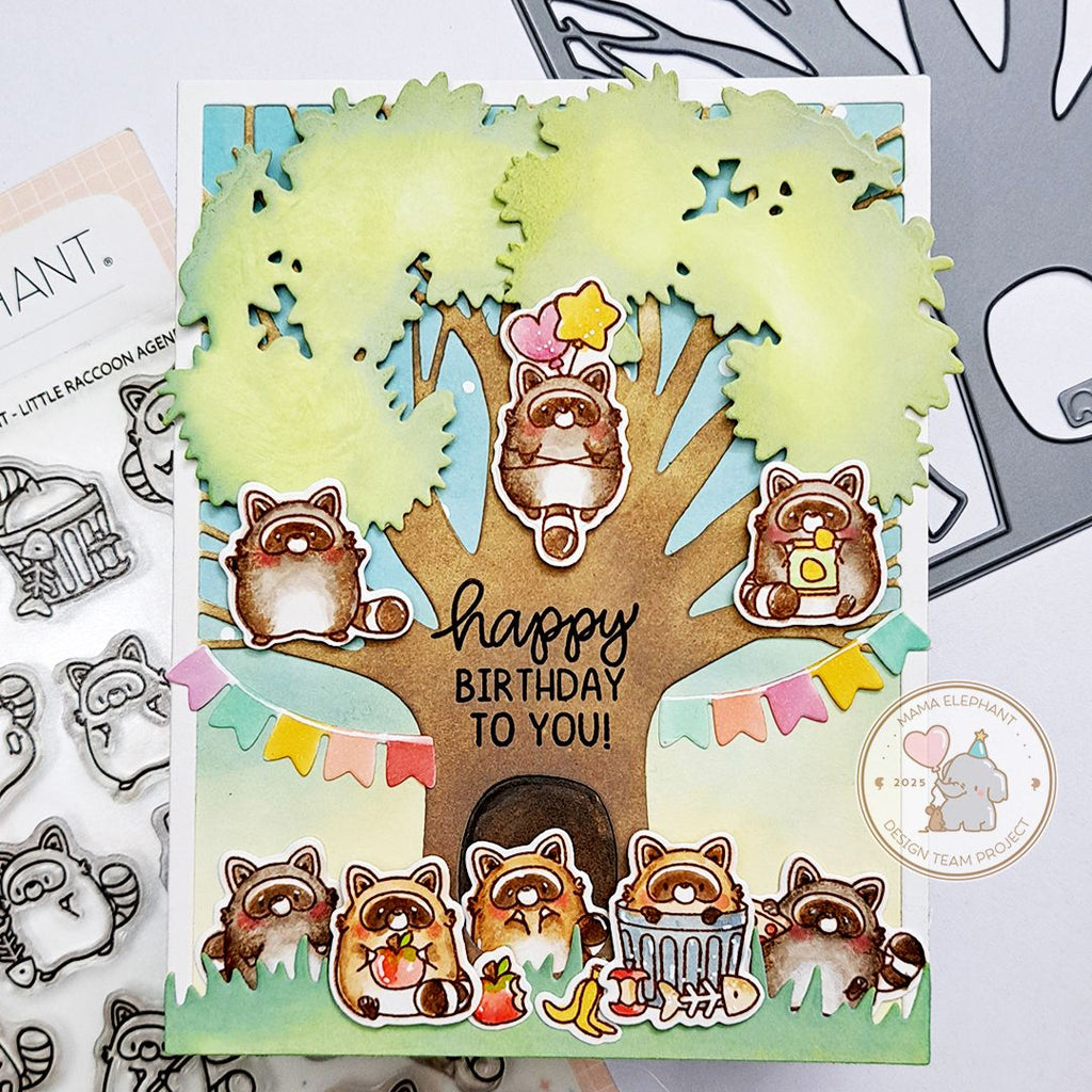 Mama Elephant Tree Hugging Creative Cuts Steel Dies raccoons
