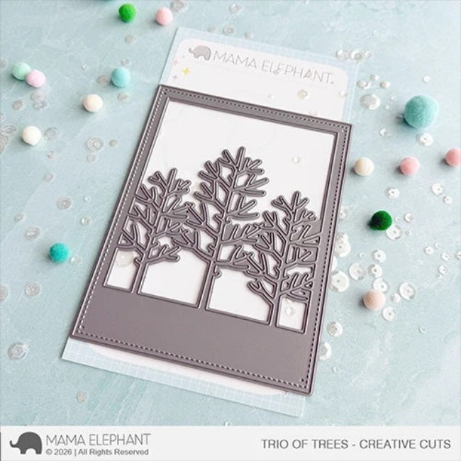 Mama Elephant Trio of Trees Creative Cuts Steel Die