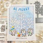 Mama Elephant Trio of Trees Creative Cuts Steel Die happy howliday cute wolves card