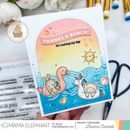 Mama Elephant Typed Thank Yous Clear Stamps party