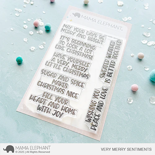 Mama Elephant Very Merry Sentiments Clear Stamps