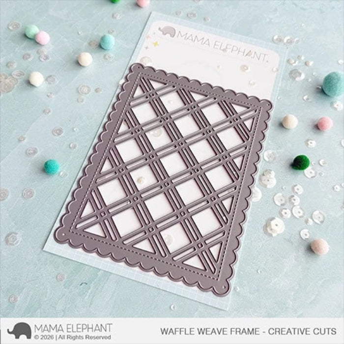 Mama Elephant Waffle Weave Frame Creative Cuts Steel Die