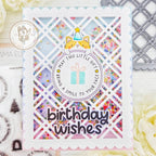 Mama Elephant Waffle Weave Frame Creative Cuts Steel Die birthday wishes shaker card