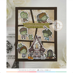 Mama Elephant Walking Zombies Creative Cuts Steel Dies haunted house halloween card