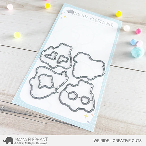 Mama Elephant We Ride Clear Stamp and Die Set product image 2