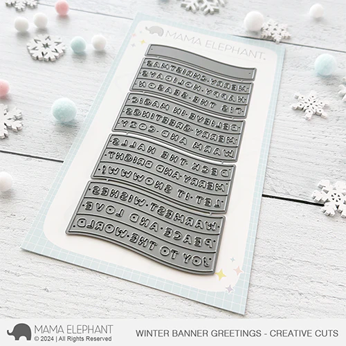Mama Elephant Winter Banner Greetings Creative Cuts Steel Dies