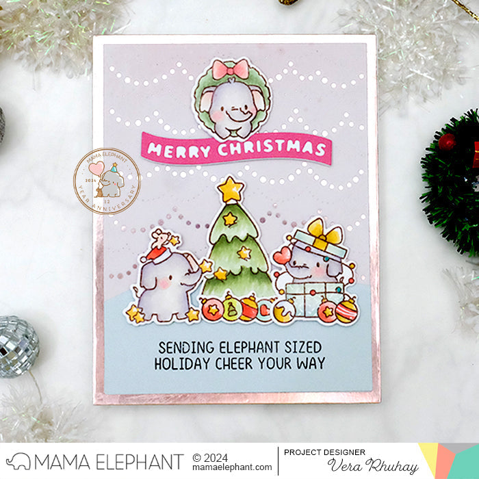Mama Elephant Winter Banner Greetings Creative Cuts Steel Dies elephants