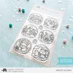 Mama Elephant Winter Globes Clear Stamp and Die Set image 1
