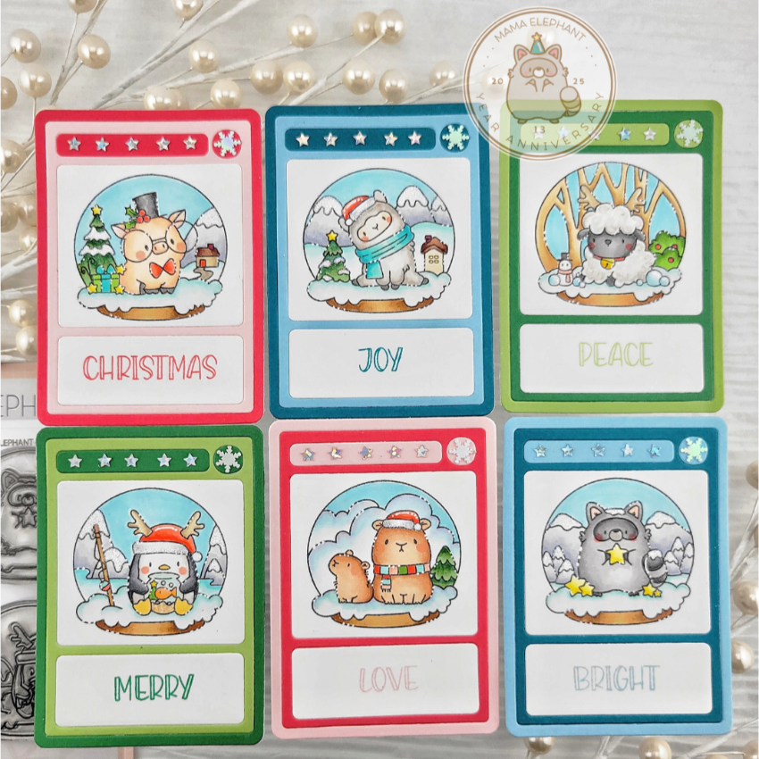 Mama Elephant Winter Globes Creative Cuts Steel Dies cards
