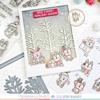 Mama Elephant Winter Wolf Creative Cuts Steel Dies snowy background card
