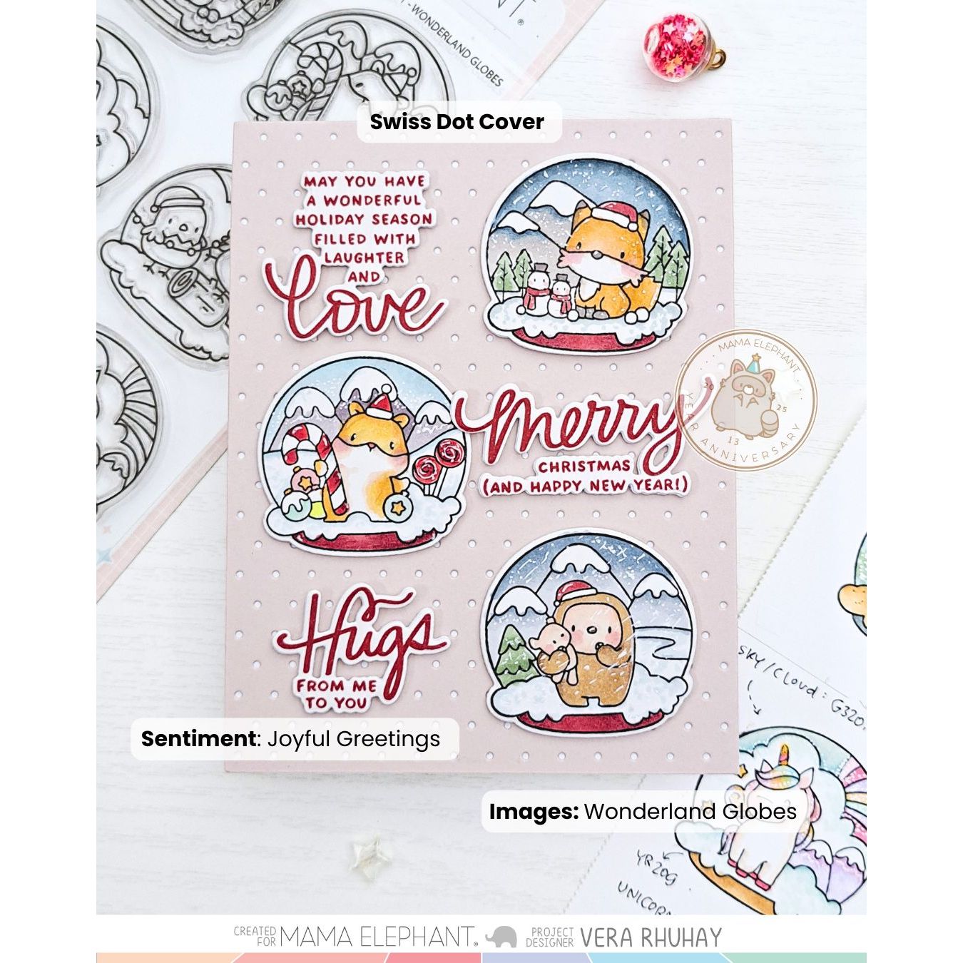 Mama Elephant Wonderland Globes Clear Stamps critter