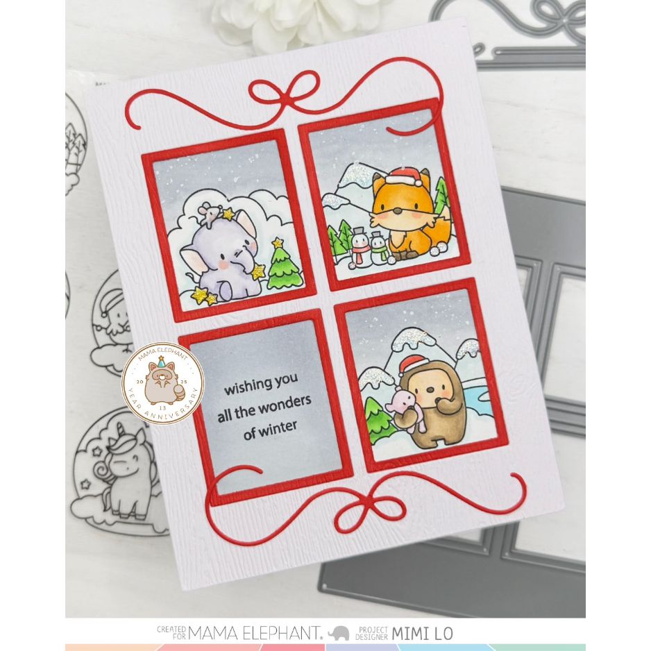 Mama Elephant Wonderland Globes Clear Stamps wishing you