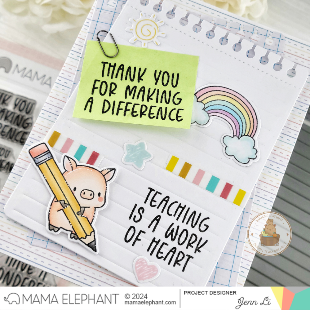 Mama Elephant Work Of Heart Clear Stamps note