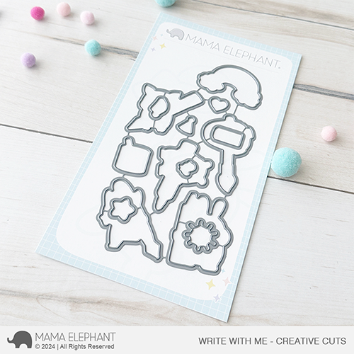 Mama Elephant Write With Me Clear Stamp and Die Set die
