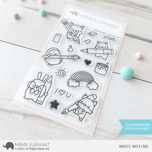 Mama Elephant Write With Me Clear Stamp and Die Set stamp