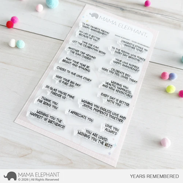 Mama Elephant Years Remembered Clear Stamps