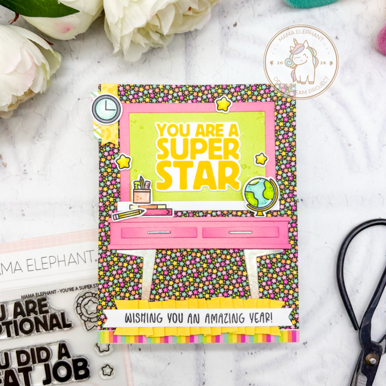 Mama Elephant You're A Super Star Creative Cuts Steel Dies school desk