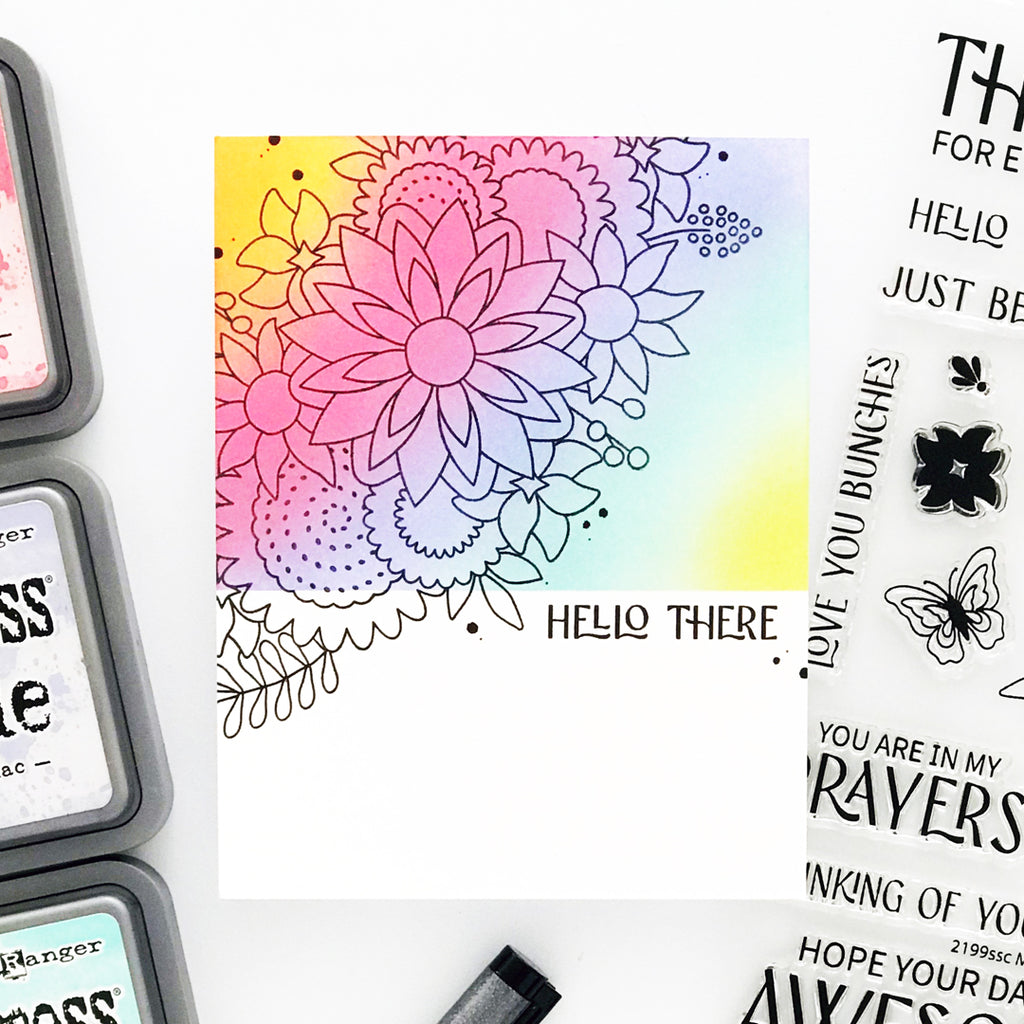 Simon Says Clear Stamps Mandala Blossoms 2199ssc You Are My Favorite Hello There Card