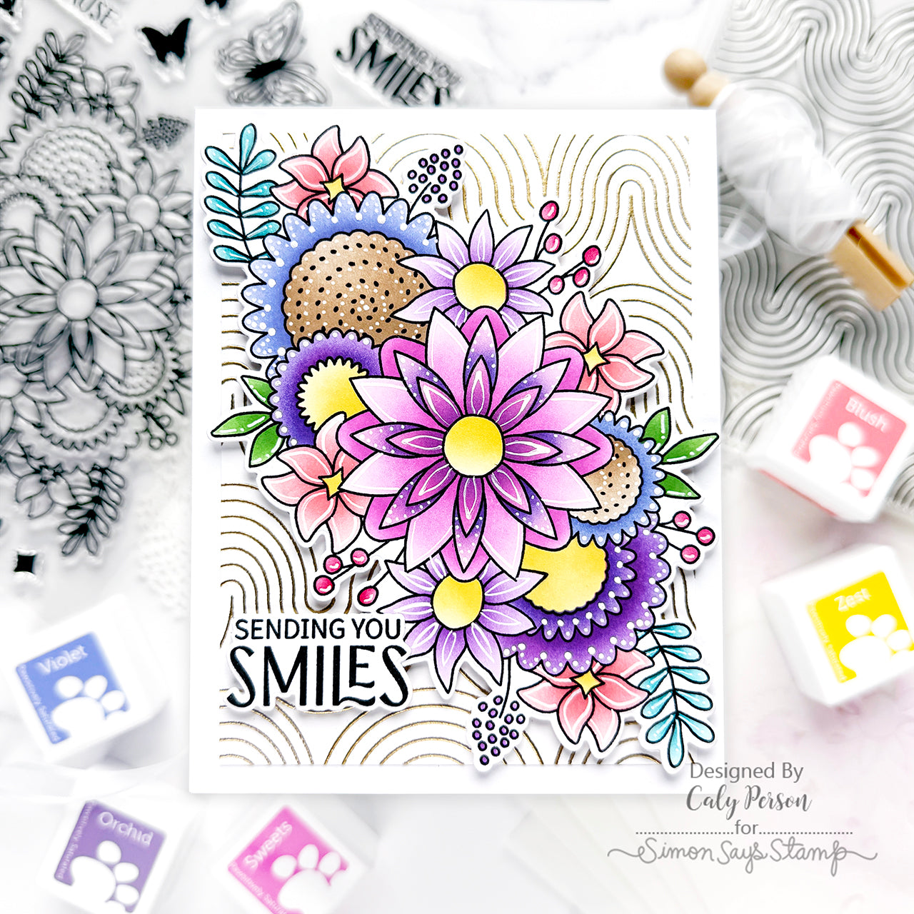 Simon Says Clear Stamps Mandala Blossoms 2199ssc You Are My Favorite Sending Smiles Card | color-code:ALT03