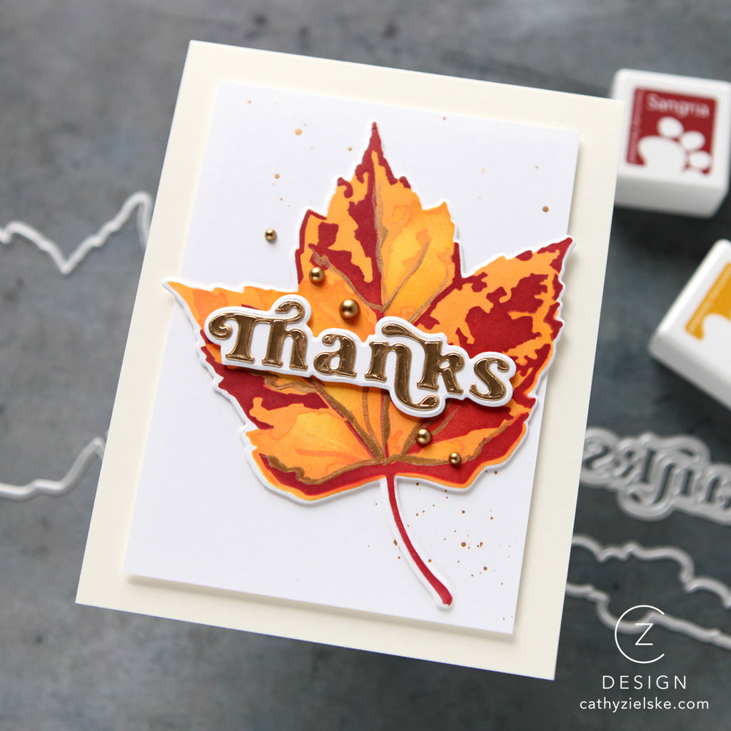 Simon Says Stamp Red Maple Wafer Dies 1440mdc Thanks Card | color-code:ALT08