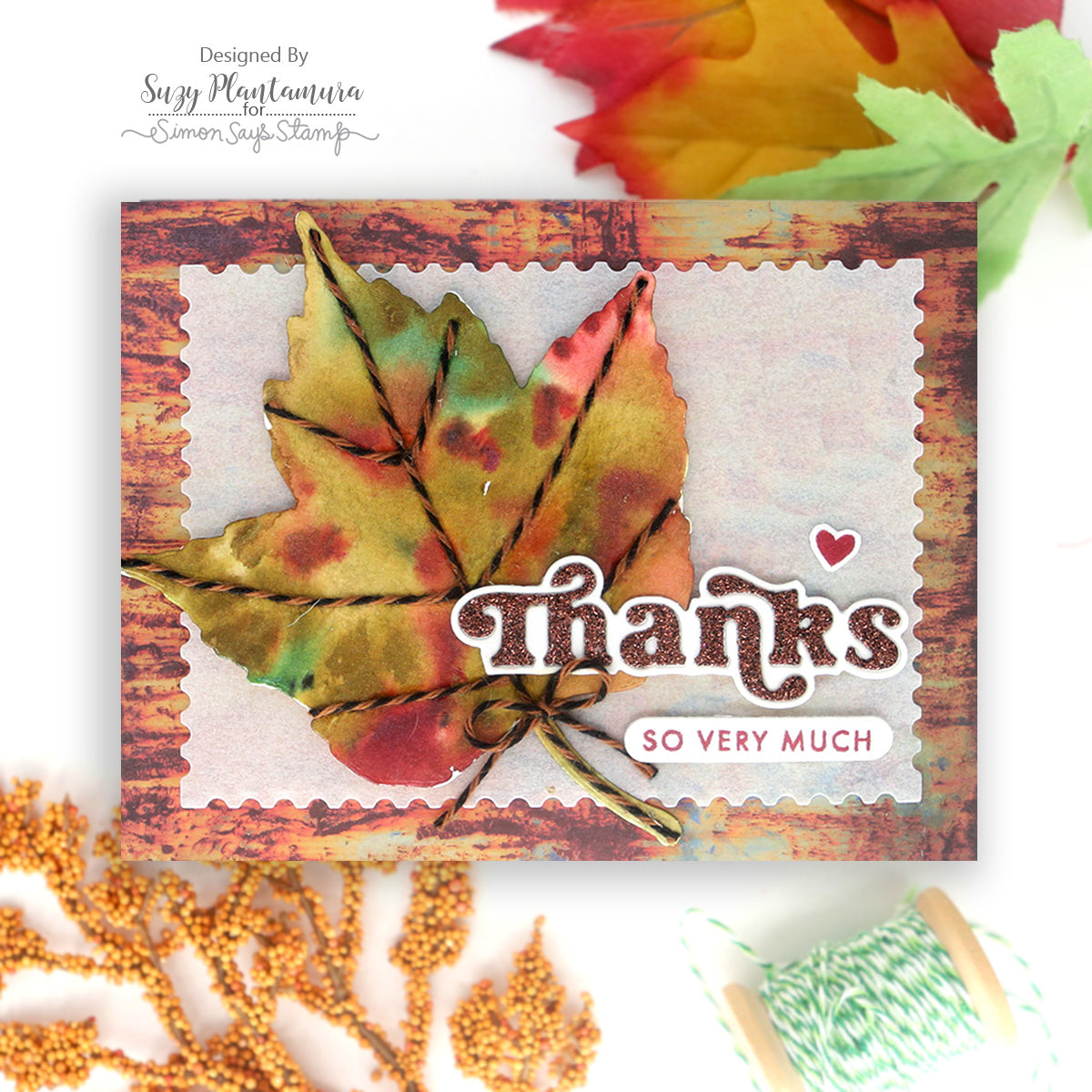 Simon Says Stamp Red Maple Wafer Dies 1440mdc Thanks Card | color-code:ALT05