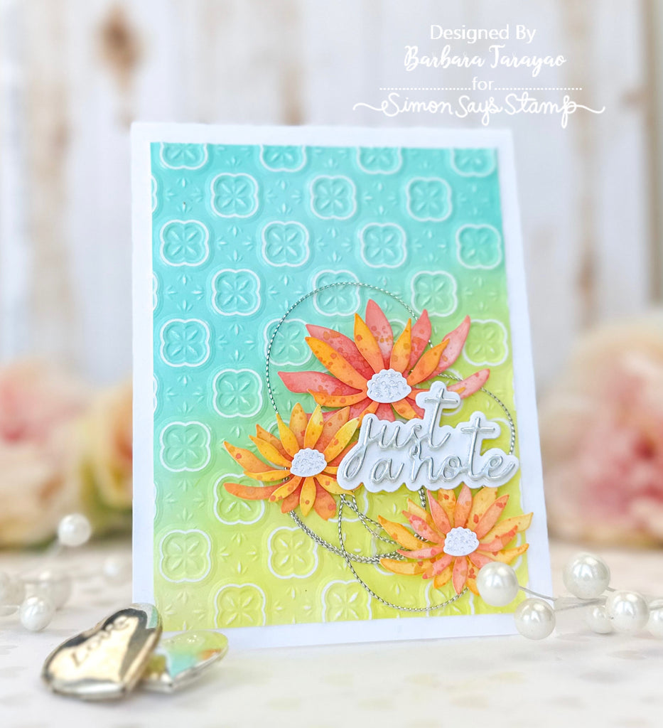 Simon Says Stamp Embossing Folder Margot Tile sf317 Just a Note Card | color-code:ALT05
