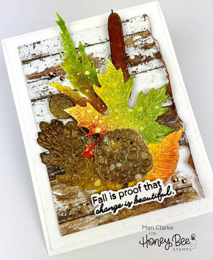 Honey Bee LOVELY LAYERS FALL FOLIAGE Dies hbds-llfall Fall Is Proof That Change Is Beautiful Card | color-code:ALT01