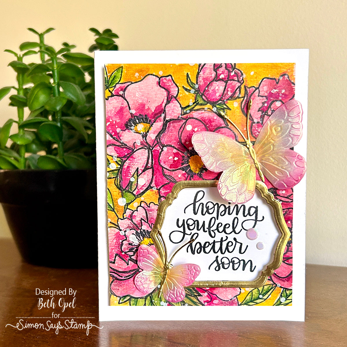Simon Says Stamp Embellishment Mix Marshmallow 0725mm Happy Camper Feel Better Card