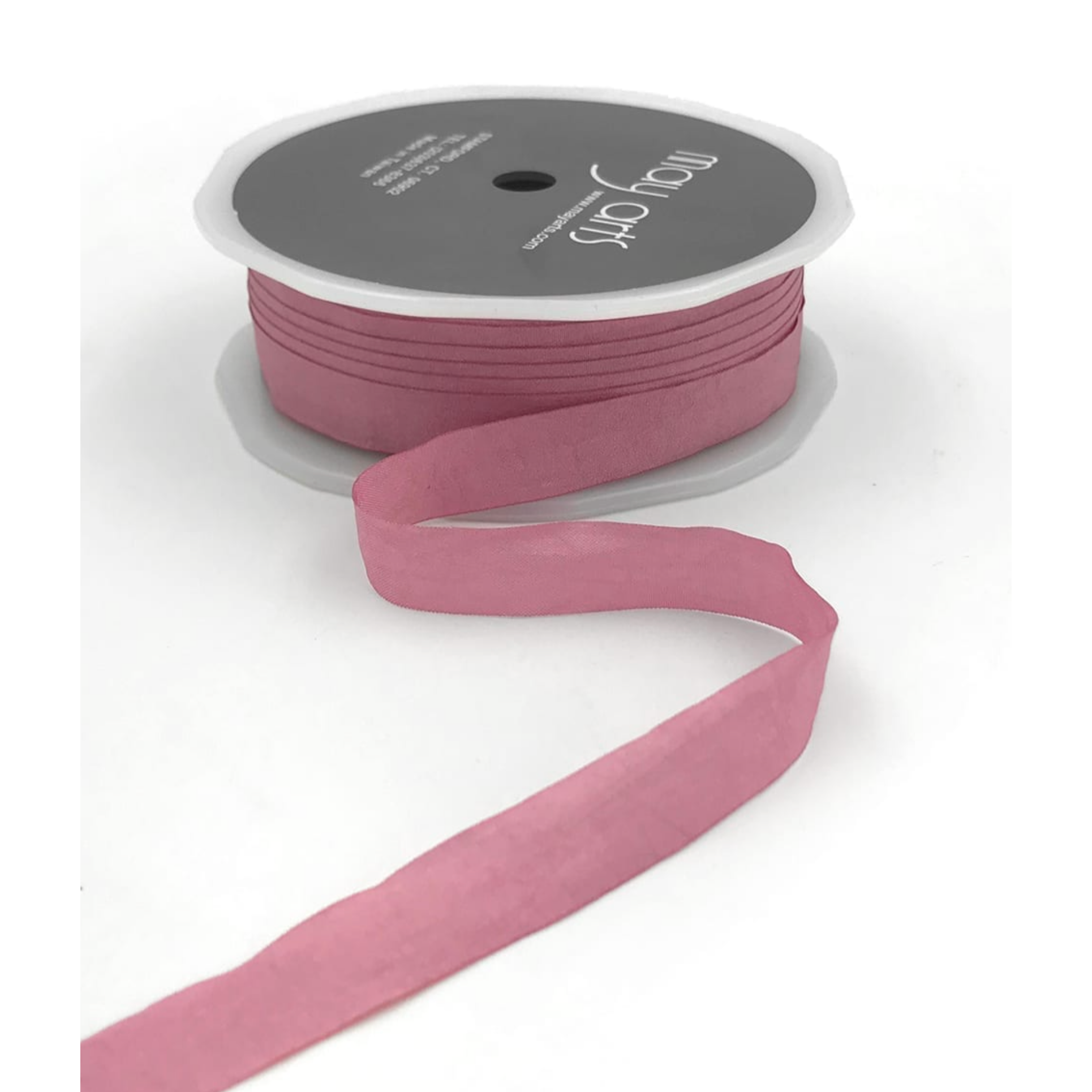 May Arts Dusty Rose Wrinkled Faux Silk Ribbon with Cut Edge ea19