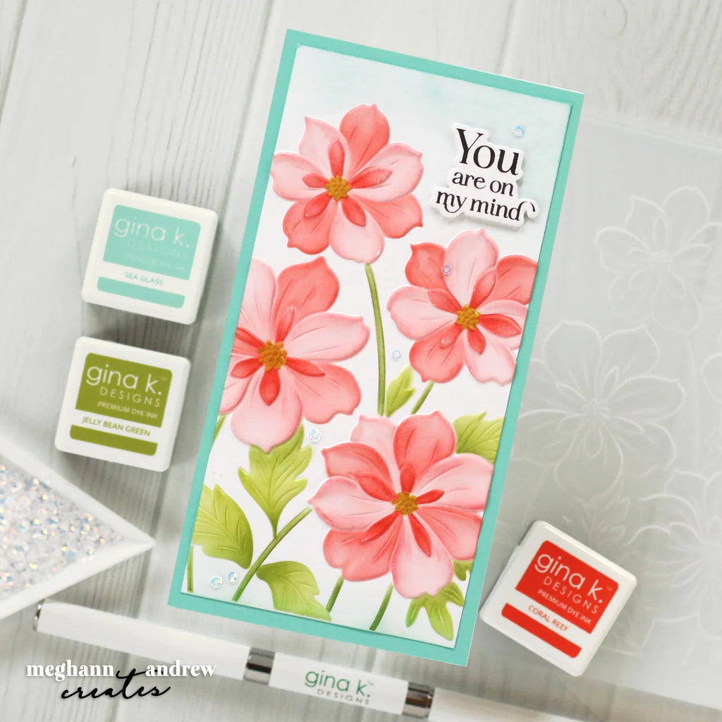 Gina K Designs Ruffled Blooms Stamps gkd294 you are on my mind meghann andrew creates flowers