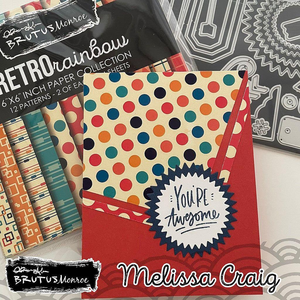 Brutus Monroe Retro Rainbow 6x6 Paper Pad bru3451 you're awesome