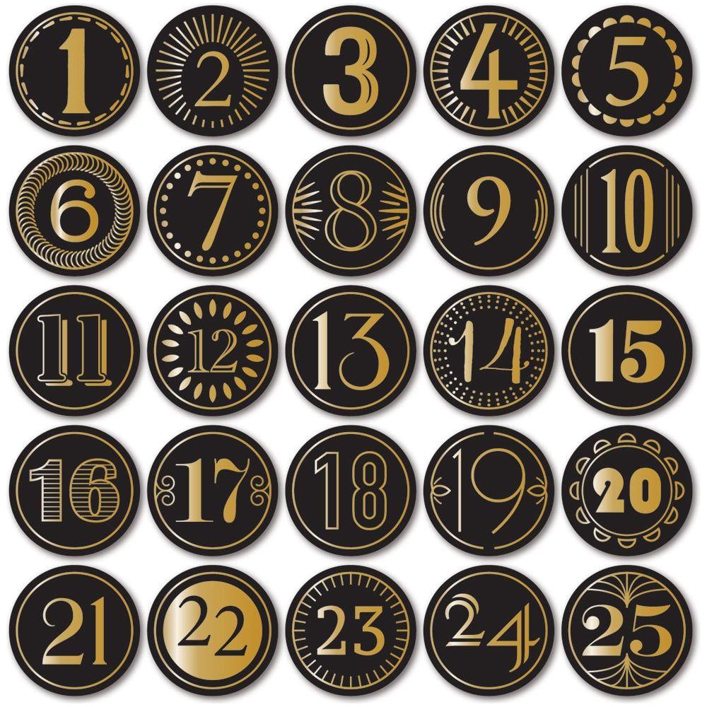 Memory Box Advent Foil Black Circle Tabs st020